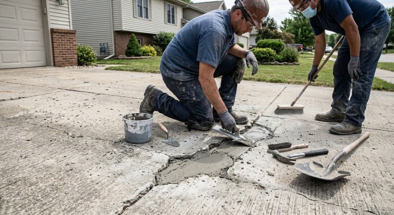 Cracked Concrete Repair in Des Moines, IA